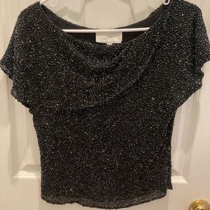 Badgley Mischka black beaded top